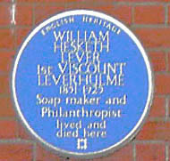 Blue plaque to Lord Leverhulme