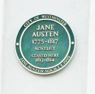 plaque to jane Austen